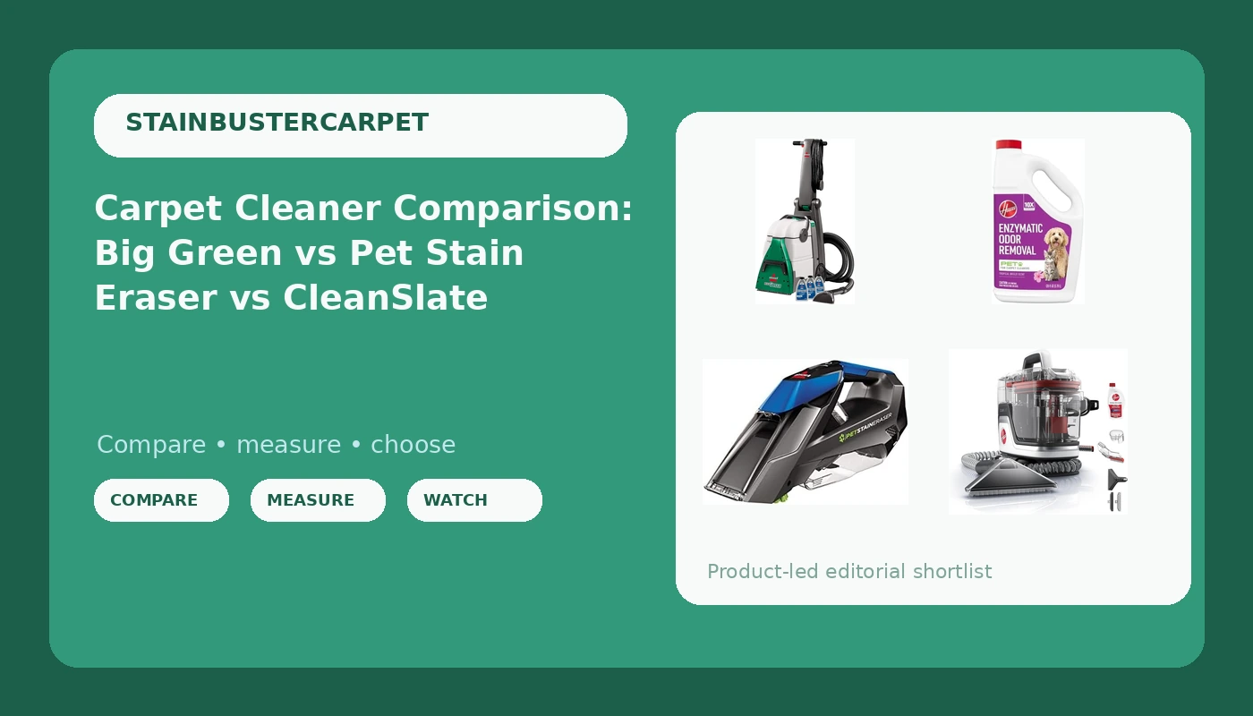 Carpet Cleaner Comparison: Big Green vs Pet Stain Eraser vs CleanSlate